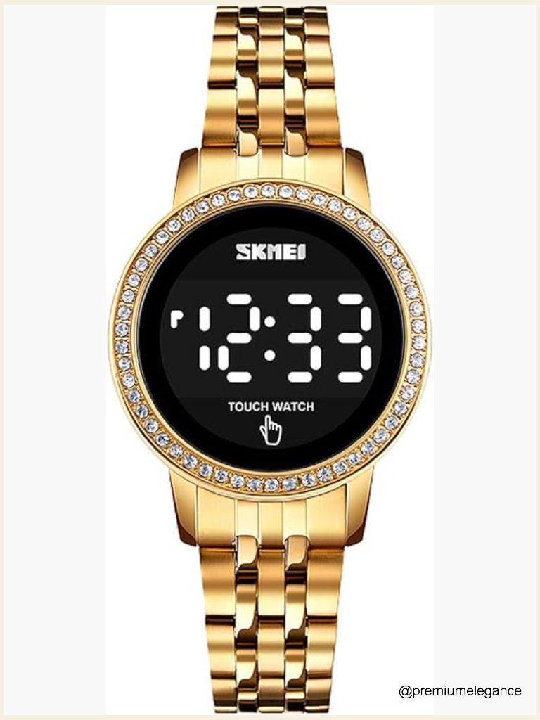 Ladies Digital Touch Screen Watch With Stainless Steel Band
